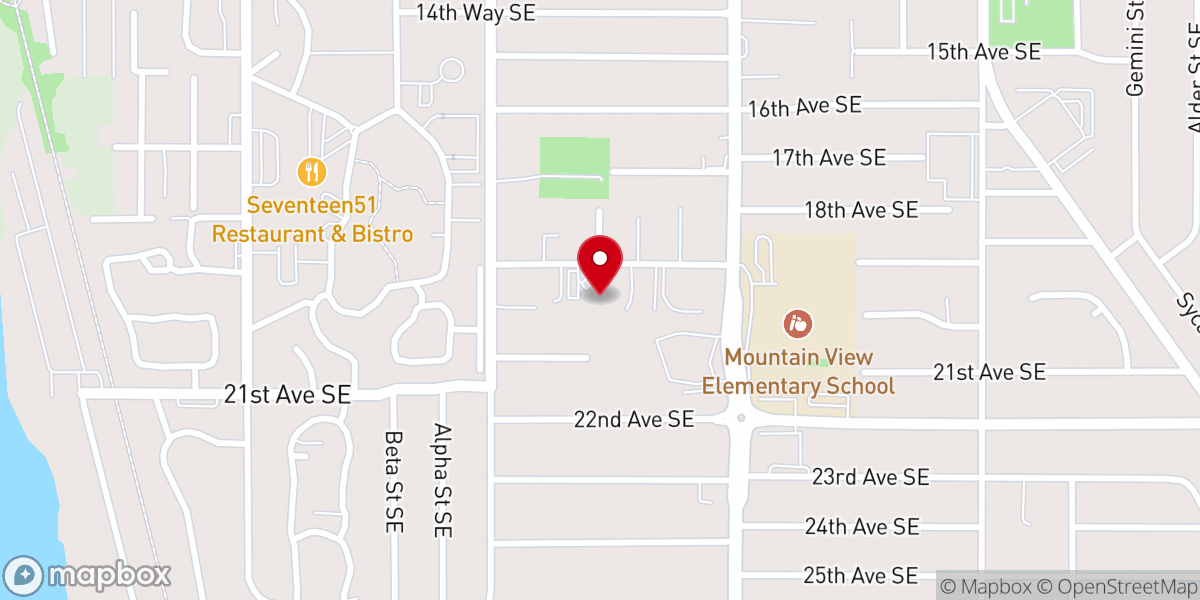 Map showing location of Lacey Community Church