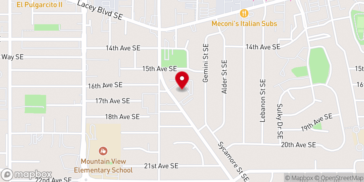 Map showing location of Lacey Stake Center