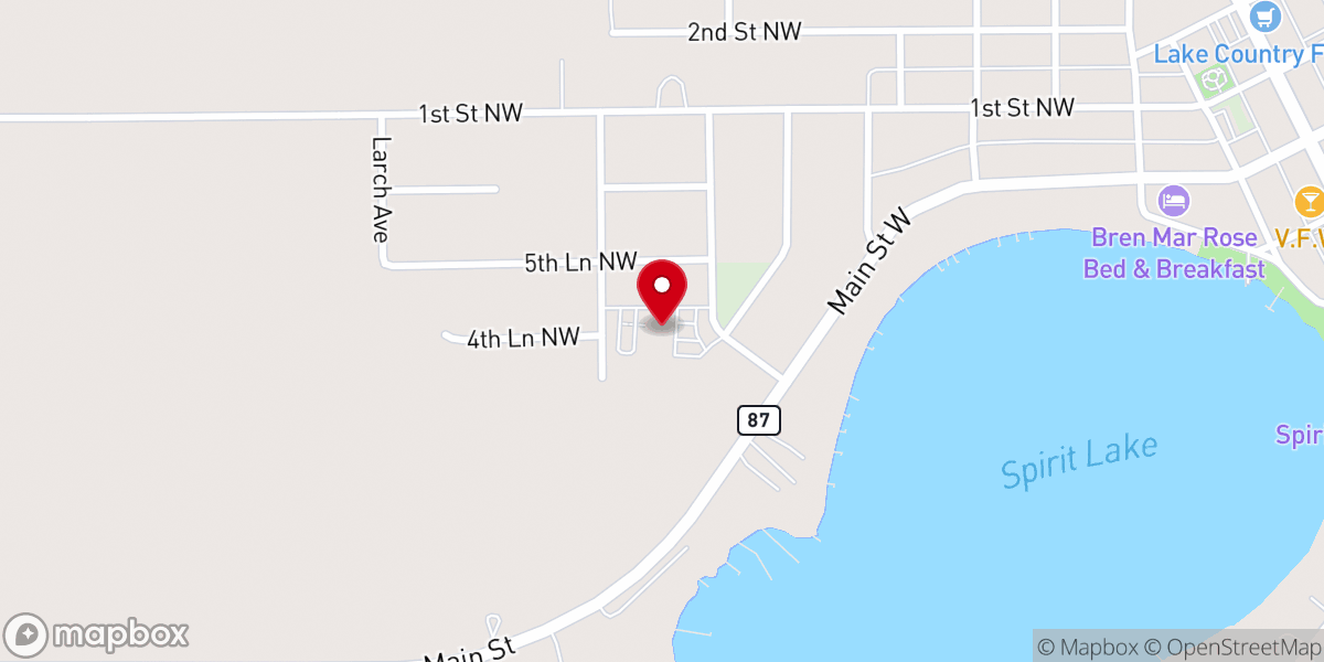 Map showing location of Laestadian Lutheran Church Of Menahga
