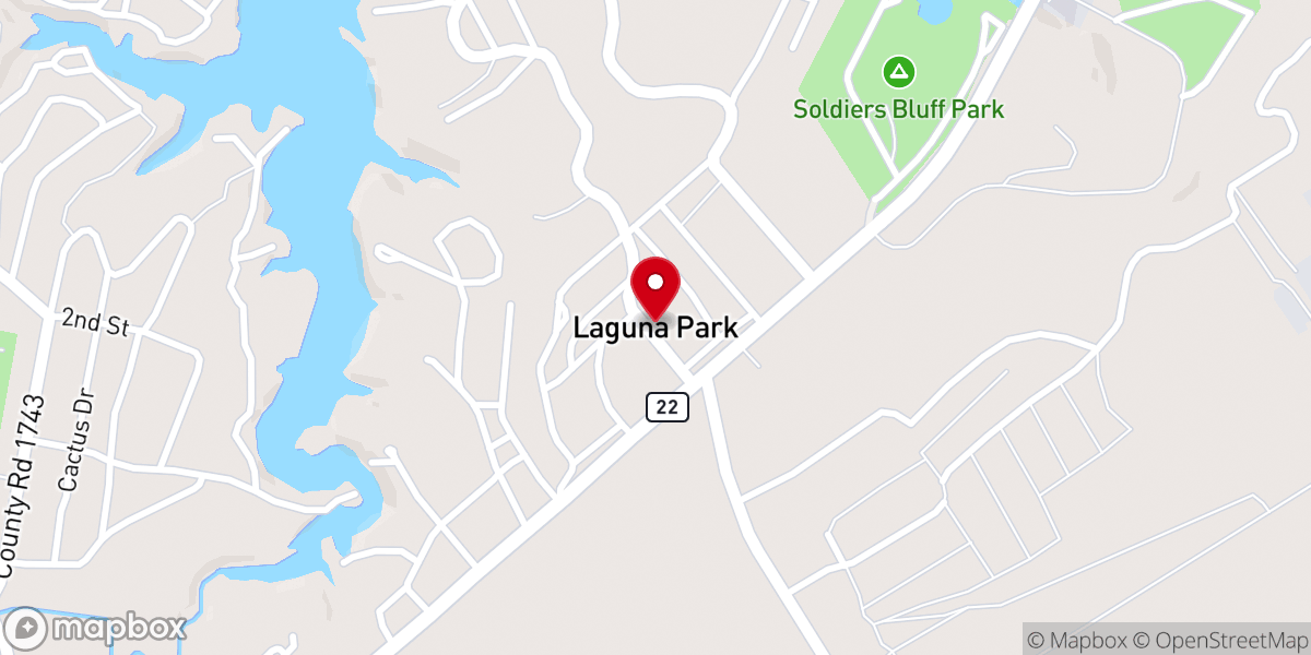 Map showing location of Laguna Park