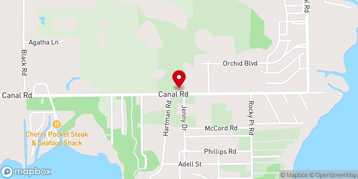 Map showing location of Lake Pierce Baptist Church