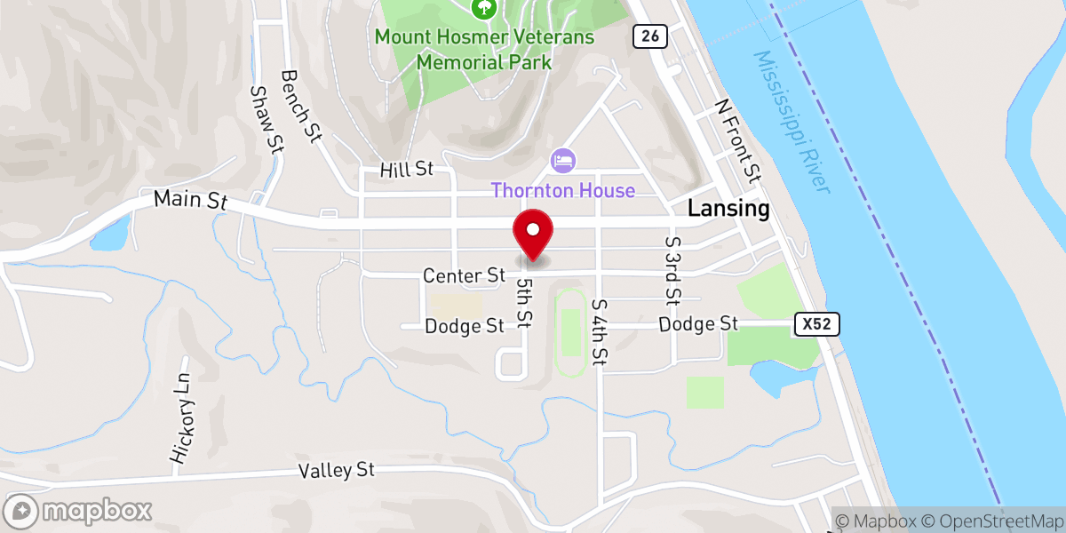 Map showing location of Lansing United Methodist Church