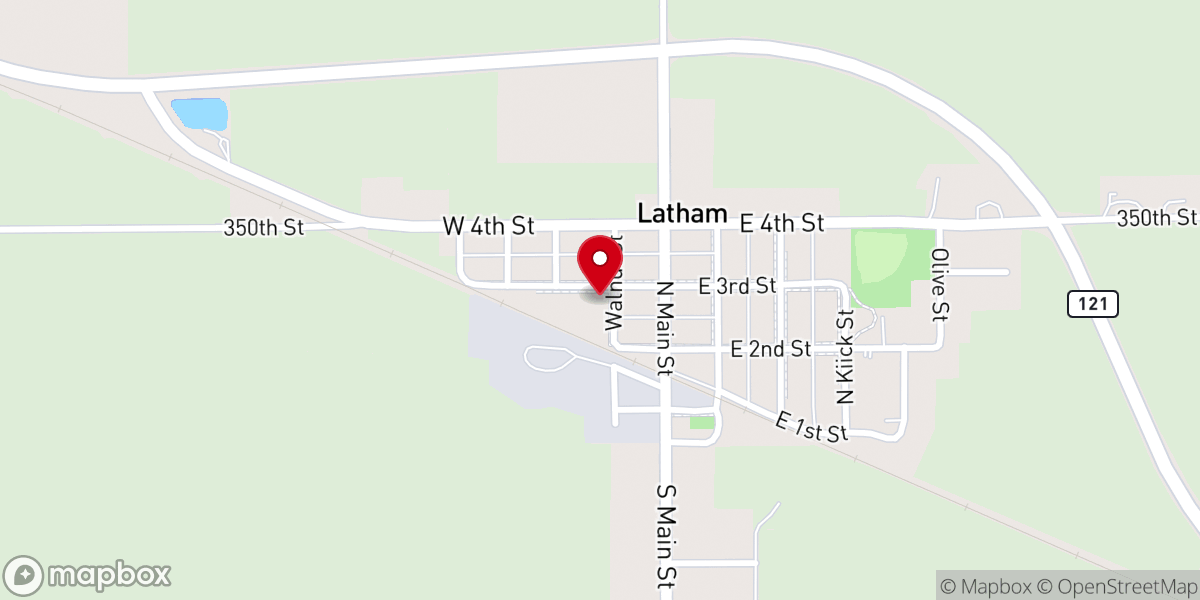 Map showing location of Latham UMC