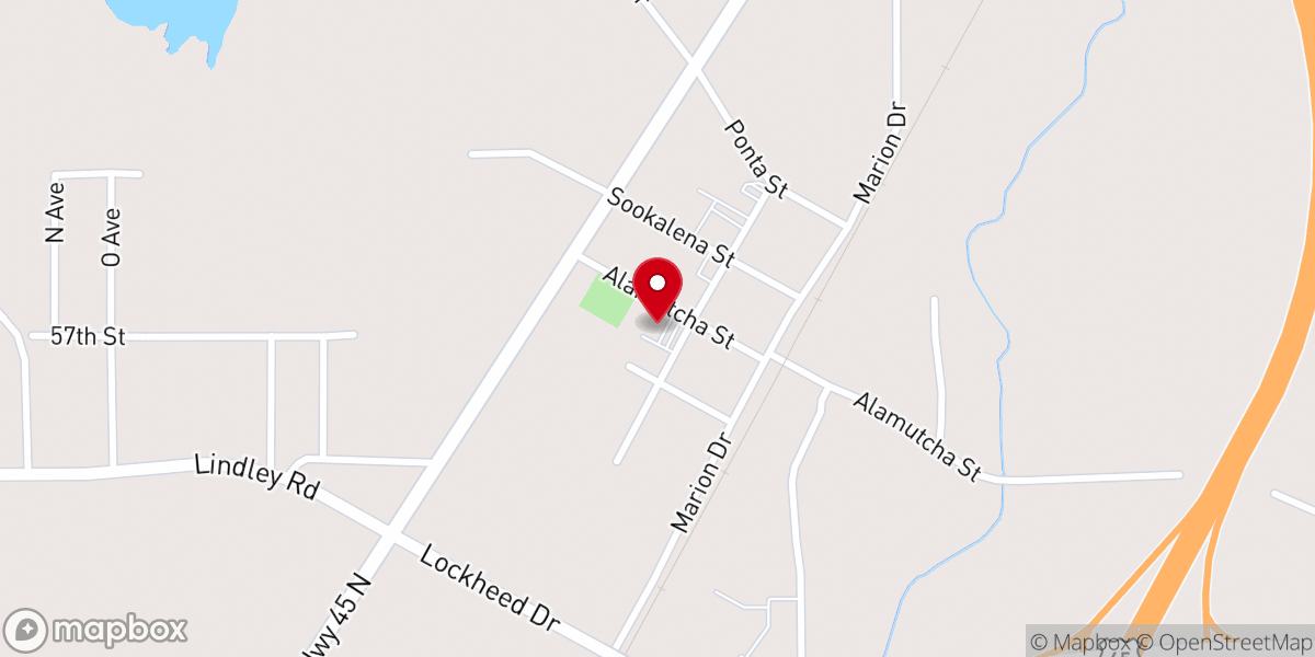 Map showing location of Lauderdale Baptist Association
