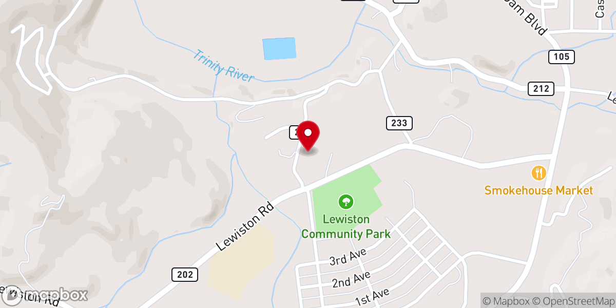 Map showing location of Lewiston Community Church