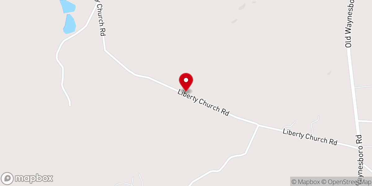 Map showing location of Liberty Methodist Church