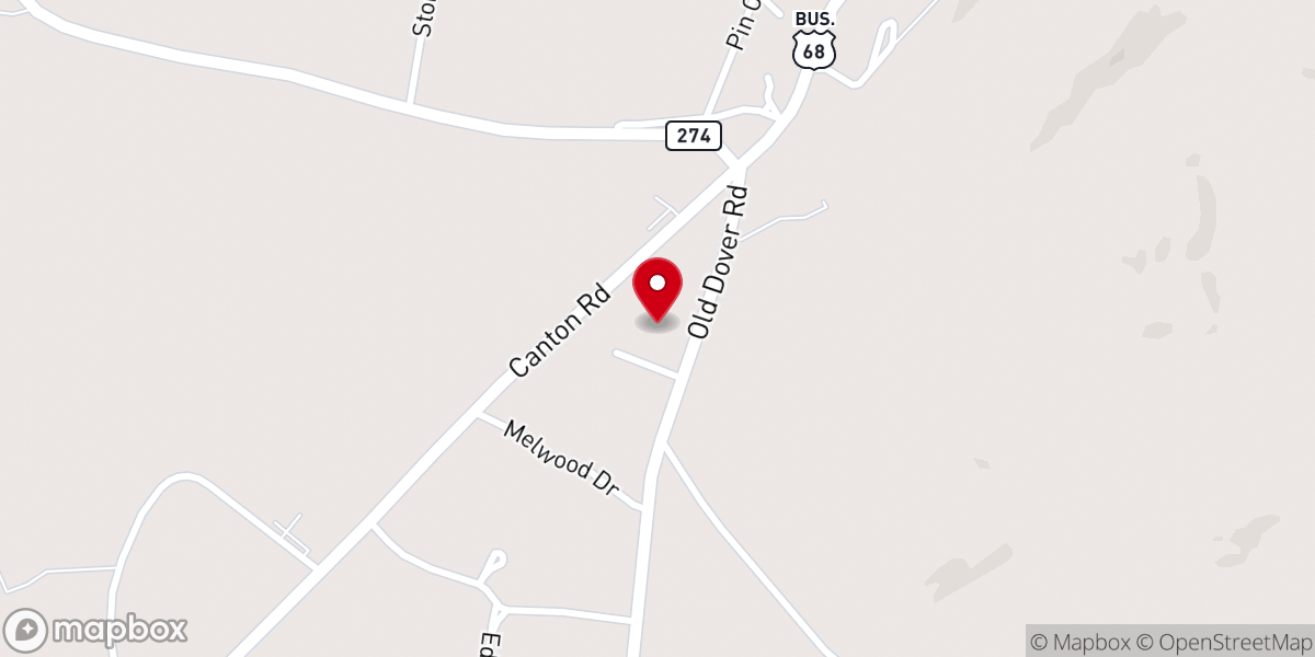 Map showing location of Liberty Point Baptist Church