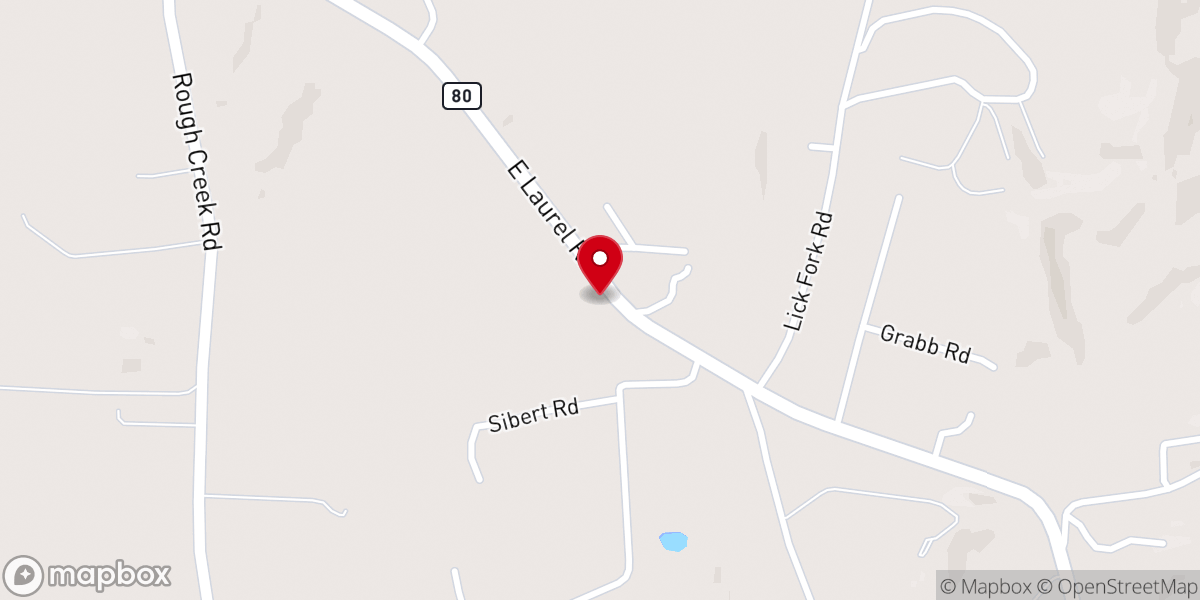 Map showing location of Lick Fork Missionary Baptist Church