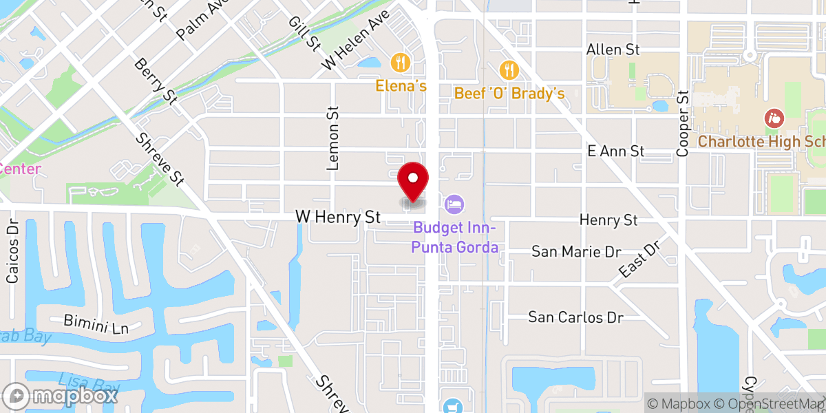 Map showing location of Life Celebration Center of Punta Gorda