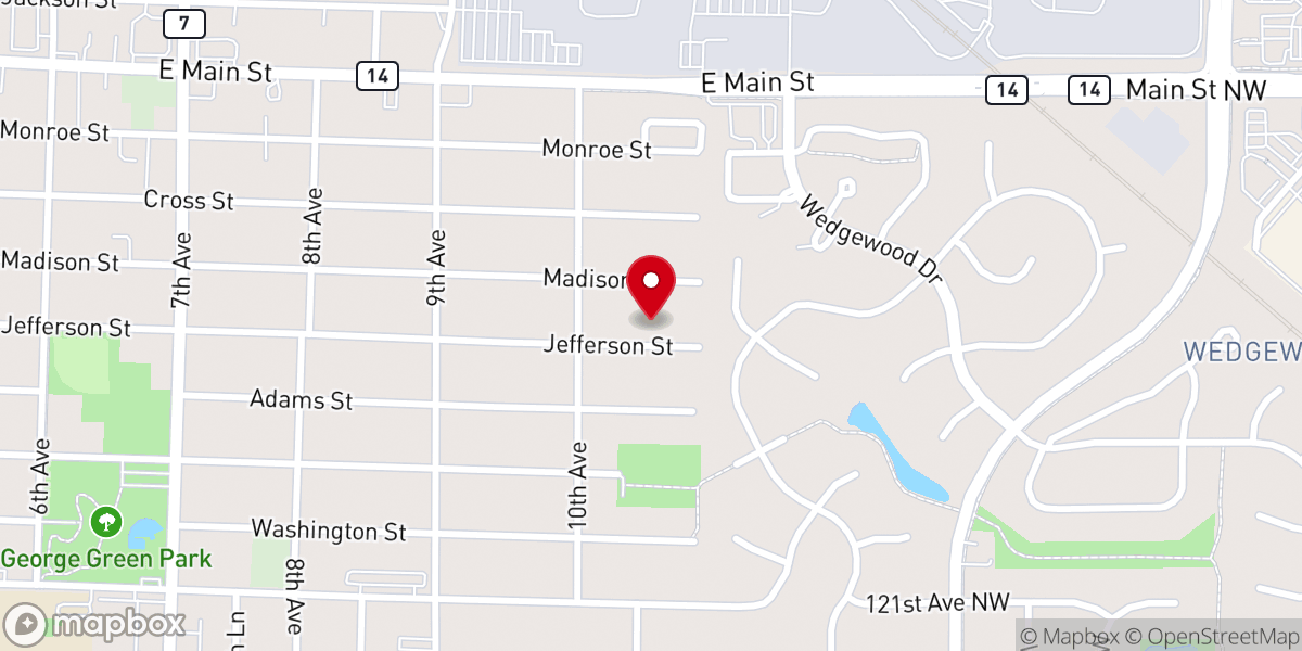 Map showing location of Light in Anoka Church