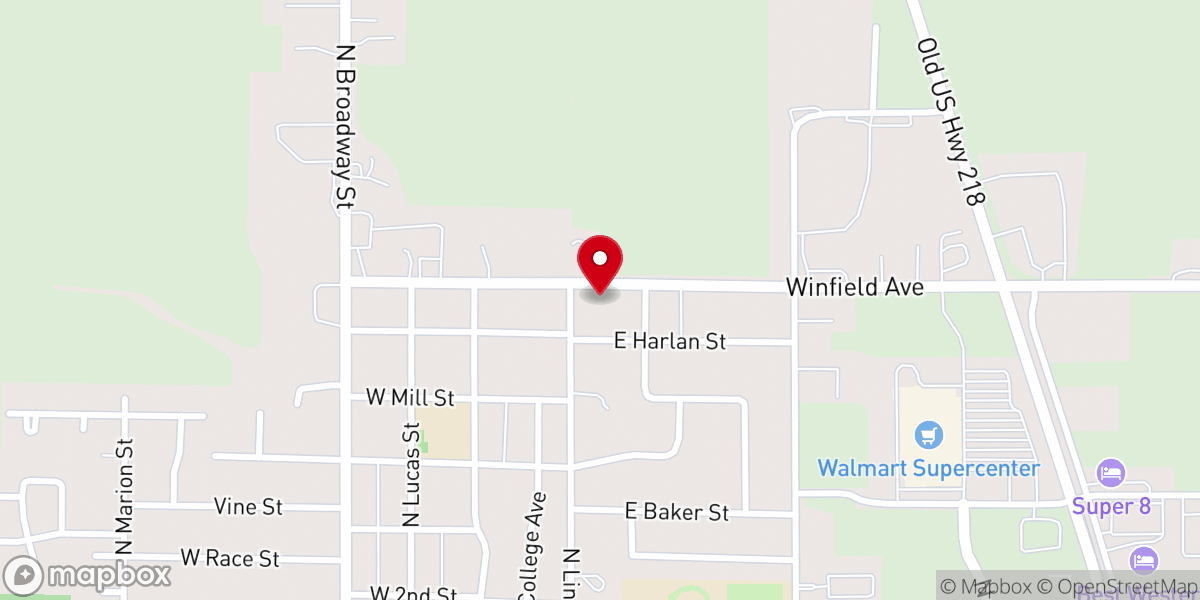 Map showing location of Lincoln Street Baptist Church