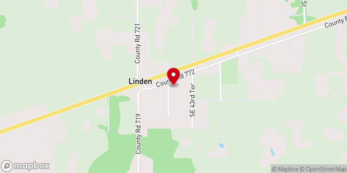 Map showing location of Linden United Methodist