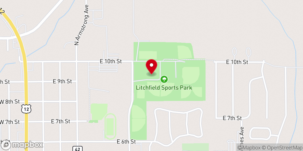 Map showing location of Litchfield Civic Arena