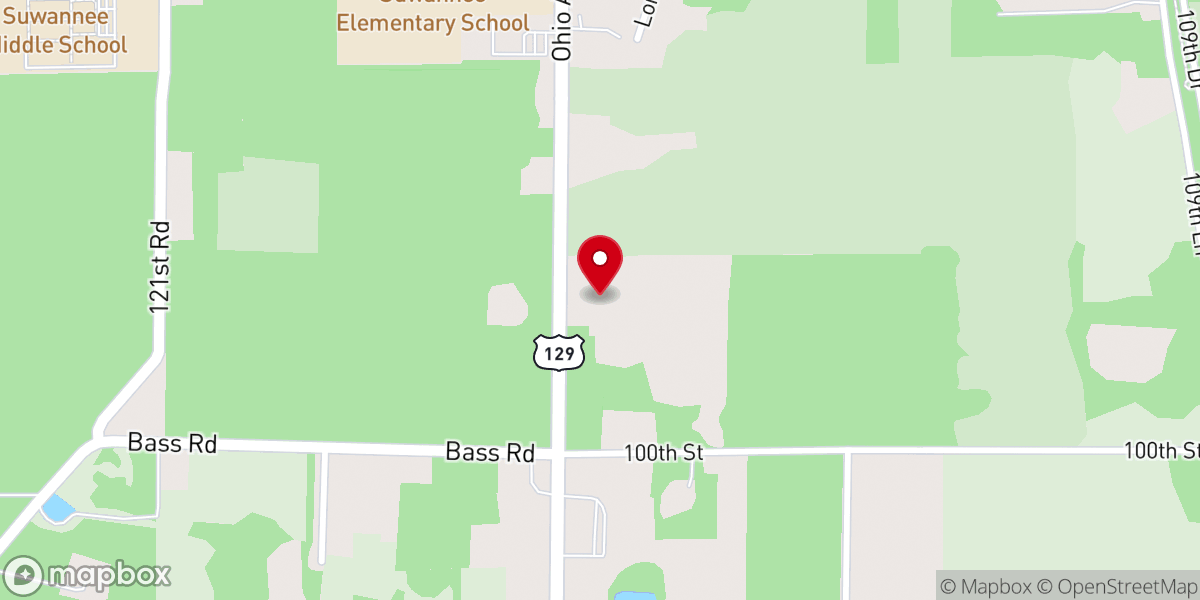 Map showing location of Live Oak Church of God