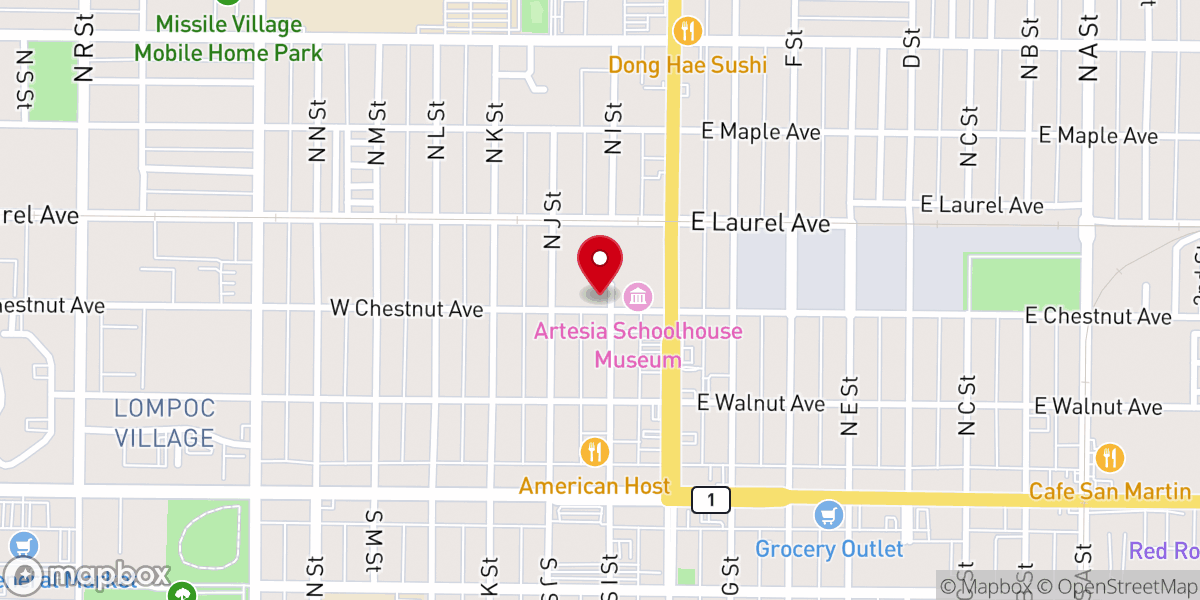 Map showing location of Lompoc Seventh-day Adventist Church