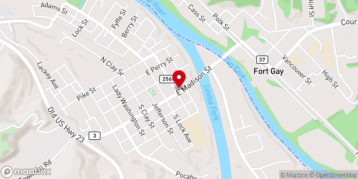 Map showing location of Louisa Community Fellowship Church