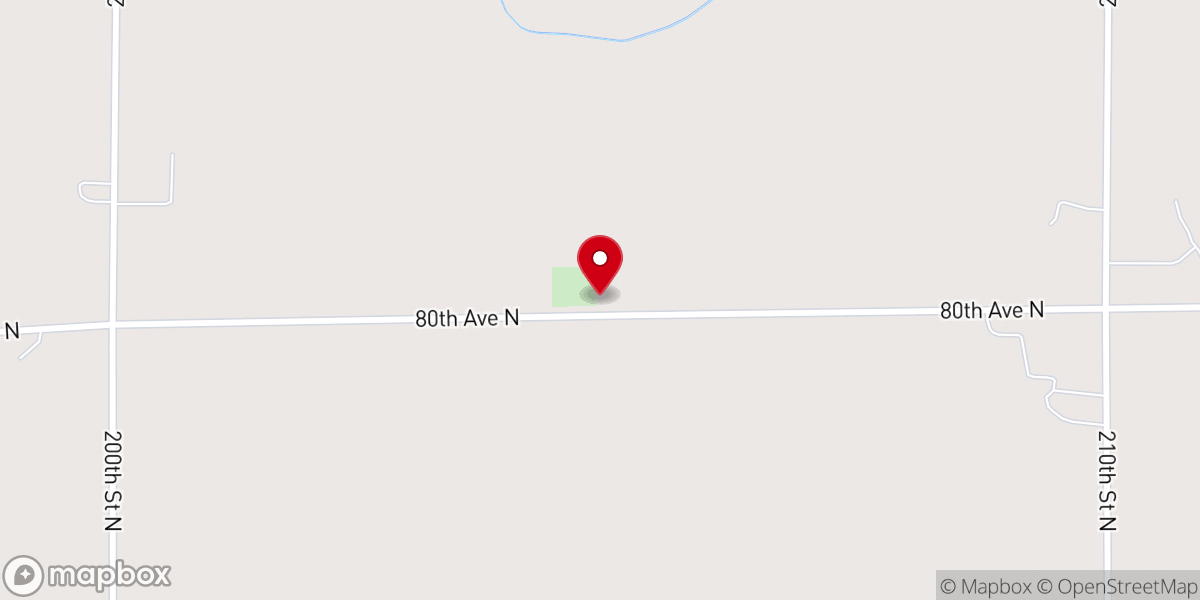 Map showing location of Lysne Lutheran Church