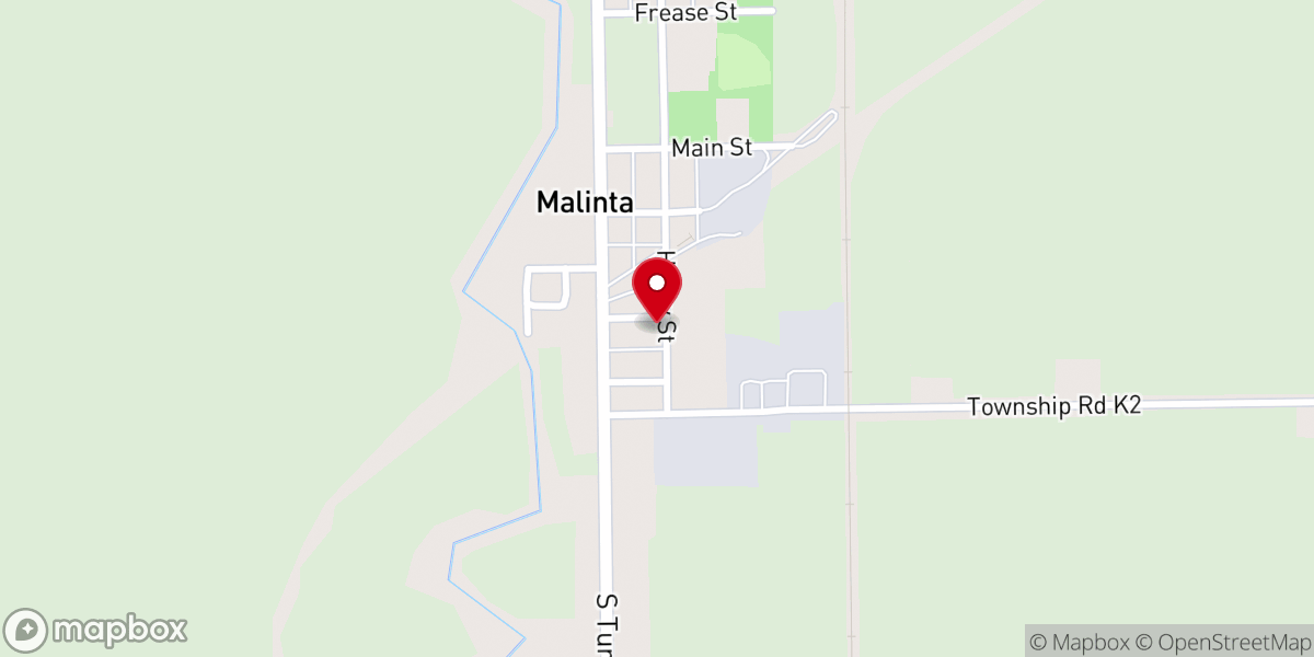 Map showing location of Malinta Memorial United Methodist
