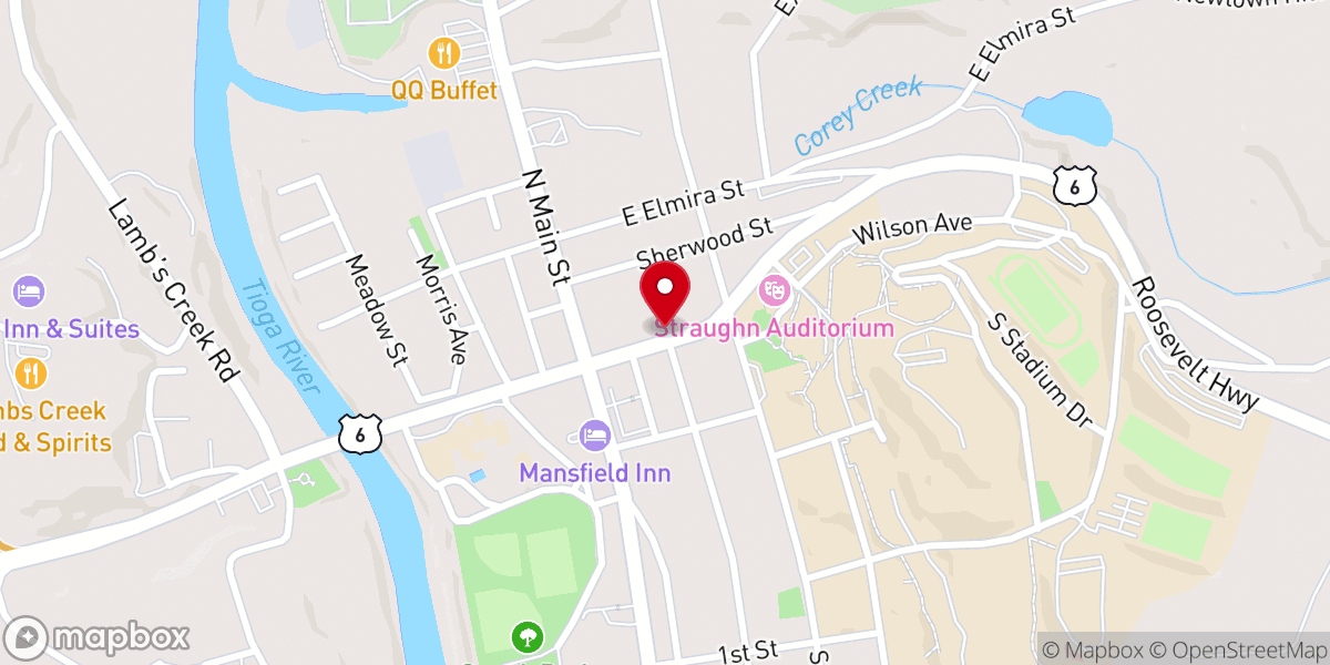 Map showing location of Mansfield Presbyterian Church