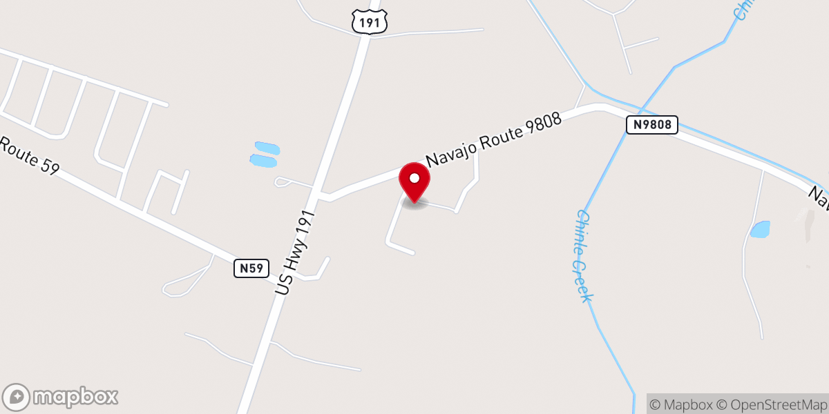 Map showing location of Many Farms Bible Church
