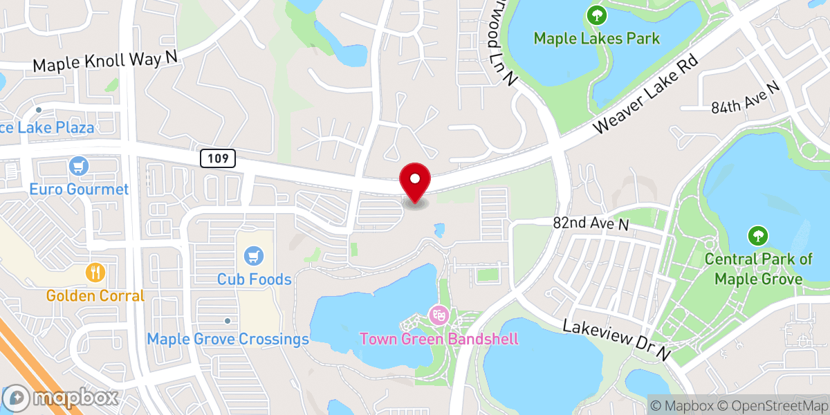 Map showing location of Maple Grove Community Center