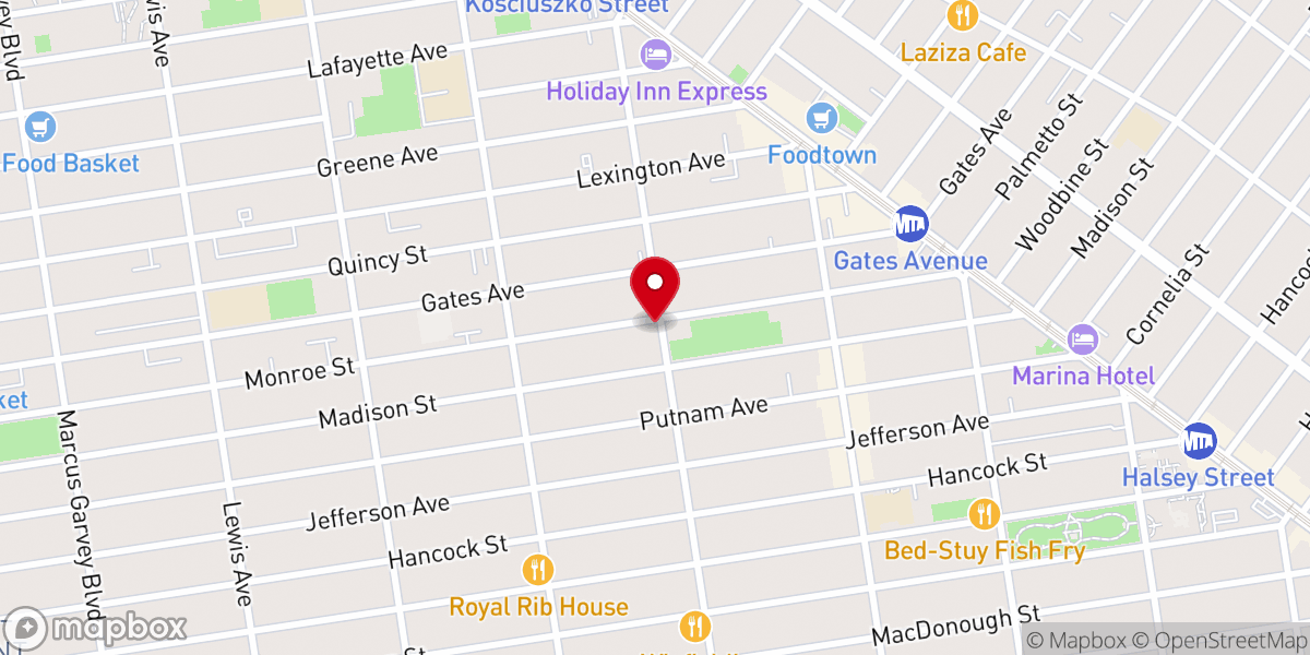 Map showing location of Marian's Brooklyn