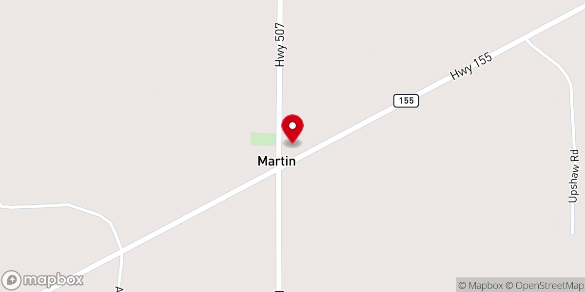 Map showing location of Martin Baptist Church