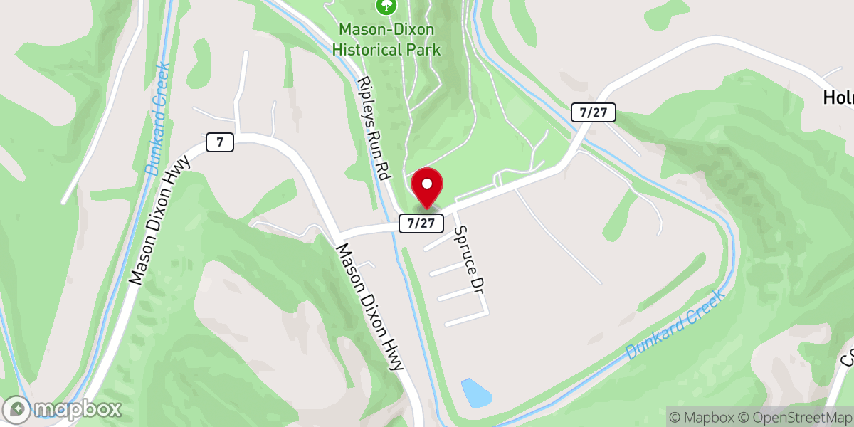 Map showing location of Mason-Dixon Park