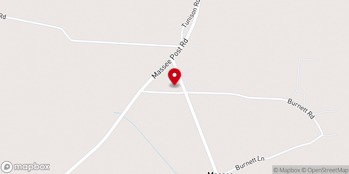 Map showing location of Massee Baptist Church