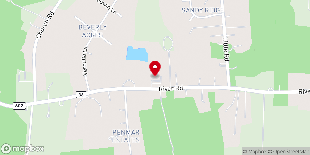 Map showing location of Matoaca Christian Fellowship