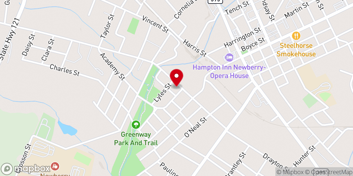 Map showing location of Mayer Memorial Evangelical Lutheran Church