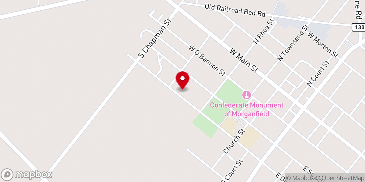 Map showing location of Mc Gee Temple Church of God