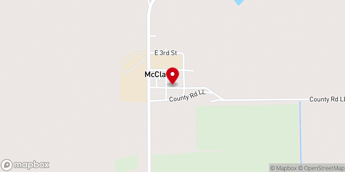 Map showing location of McClave United Methodist Church - Food Distribution Center