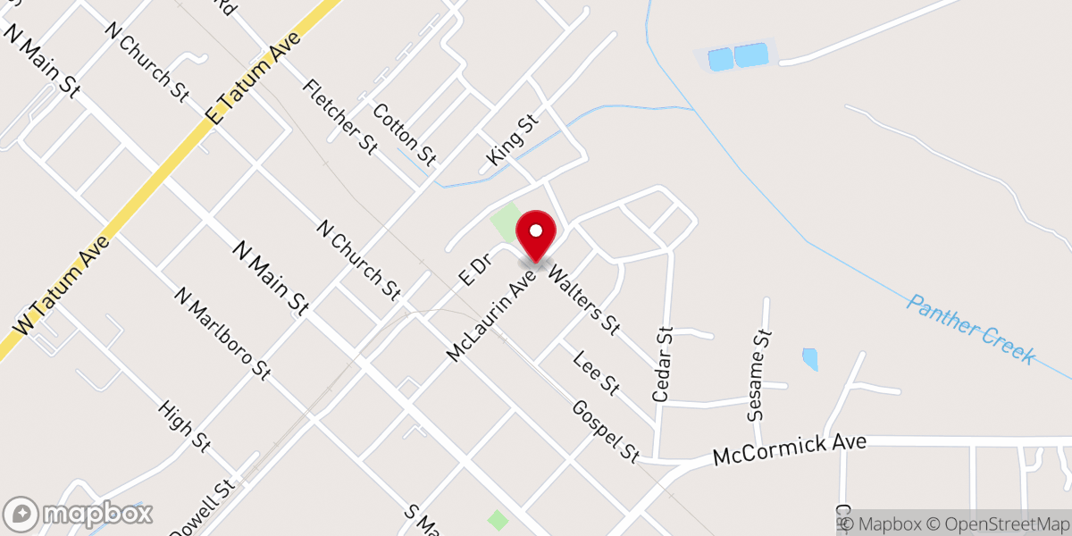 Map showing location of McColl Church of God - Food Distribution Center
