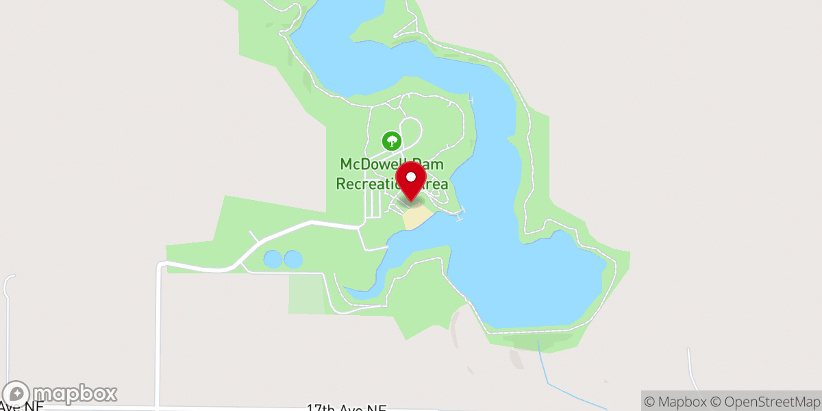 Map showing location of McDowell Dam Recreation Area