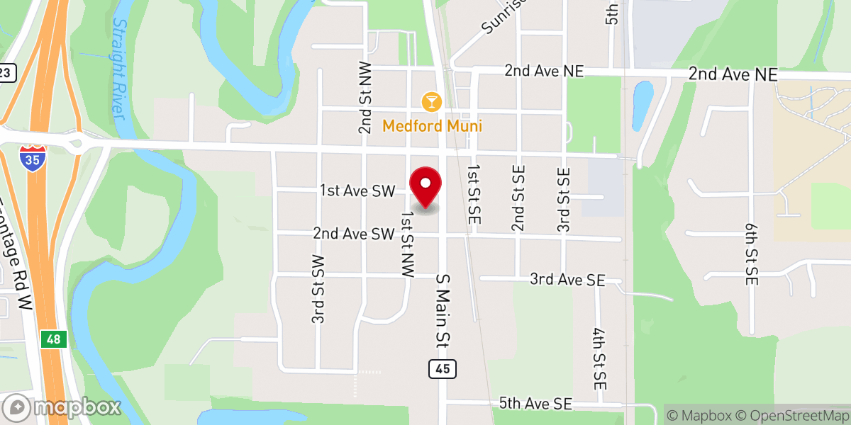 Map showing location of Medford Congregational United