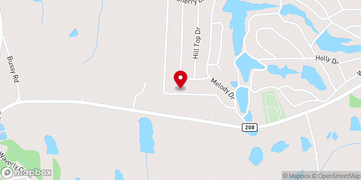 Map showing location of Melody lakes Baptist Church