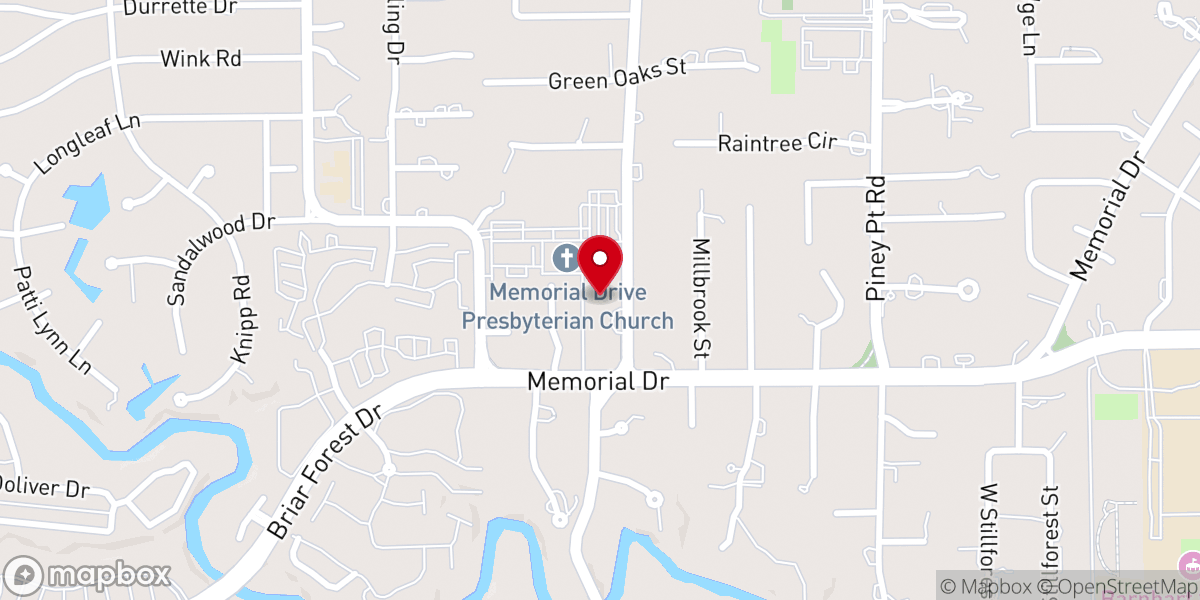 Map showing location of Memorial Drive Presbyterian Church
