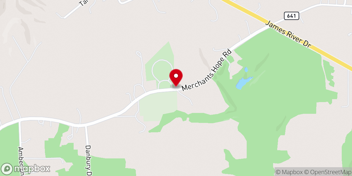 Map showing location of Merchants Hope Church
