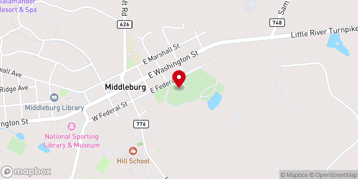 Map showing location of Middleburg Baptist Church