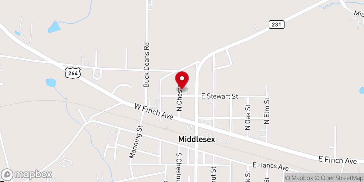 Map showing location of MIDDLESEX BAPTIST CHURCH