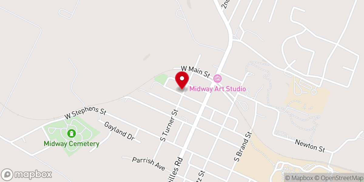 Map showing location of Midway Community Garden