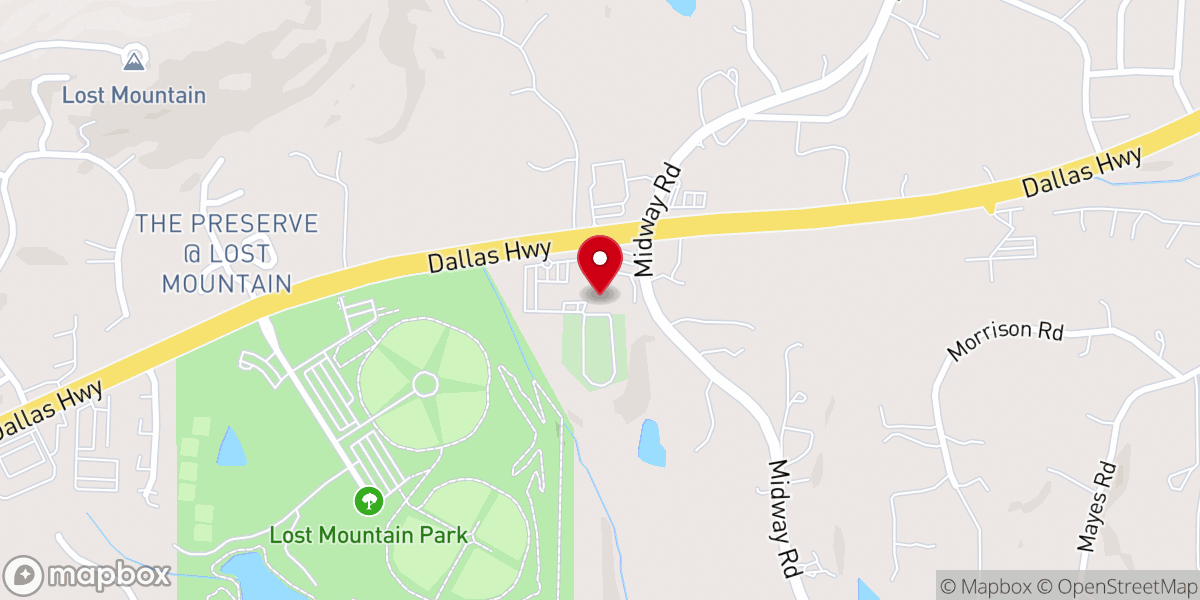 Map showing location of Midway Presbyterian Church