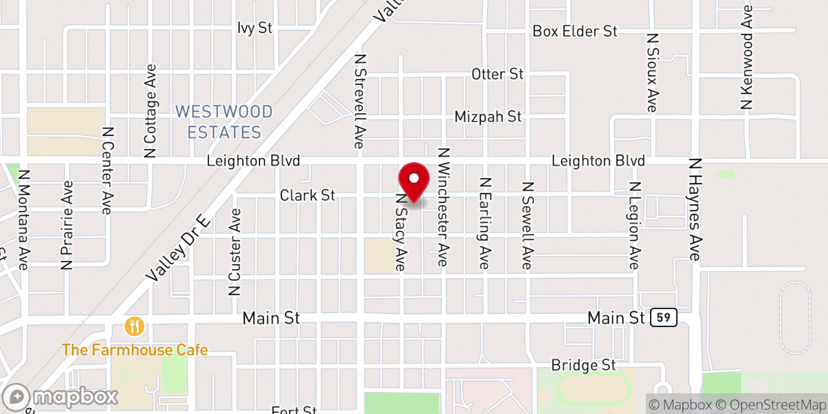 Map showing location of Miles City Seventh-day Adventist Church