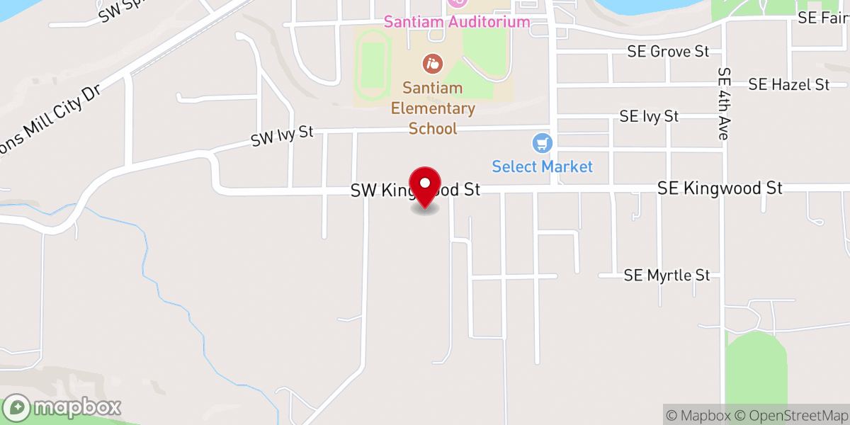 Map showing location of Mill City Christian Church