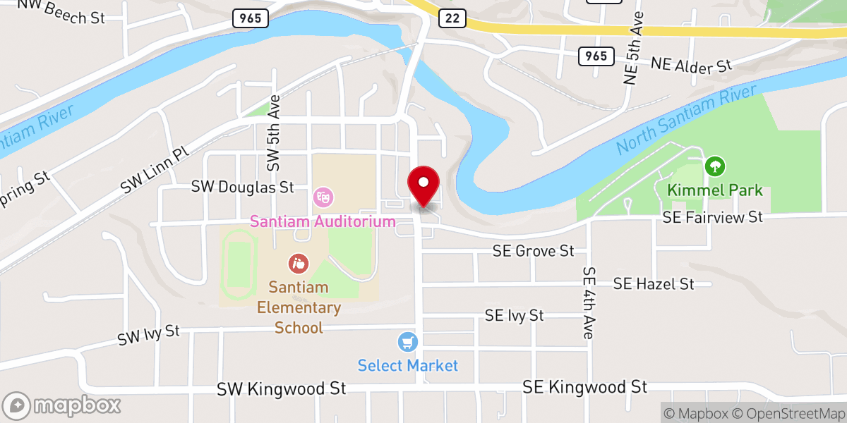 Map showing location of Mill City Municipal Court