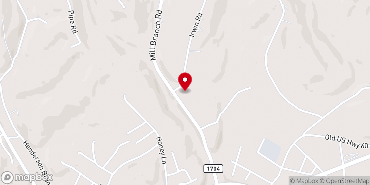 Map showing location of Mills Branch Apostolic Church