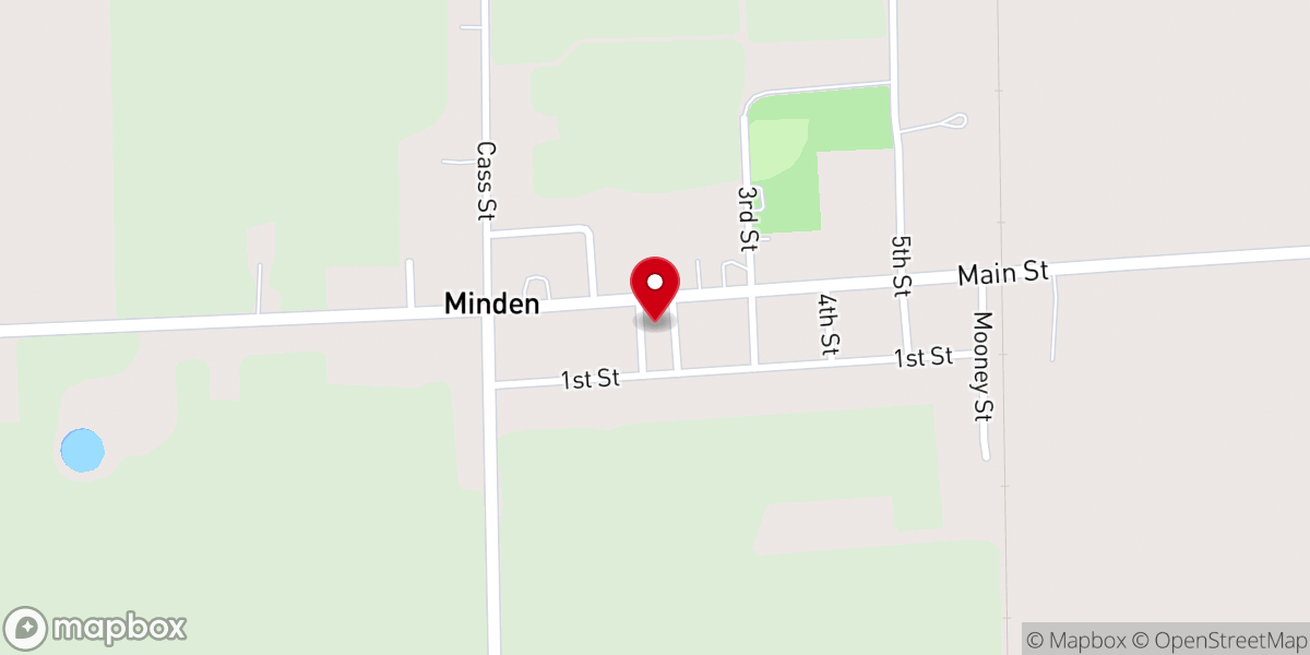 Map showing location of Minden City Town Hall