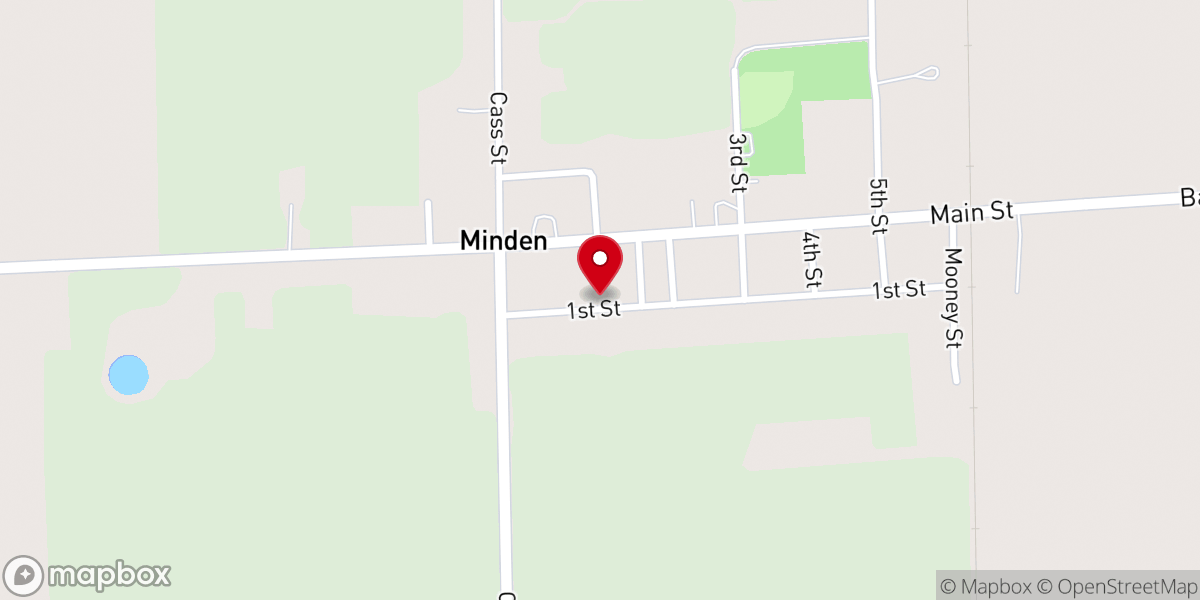 Map showing location of Minden City Village Govt