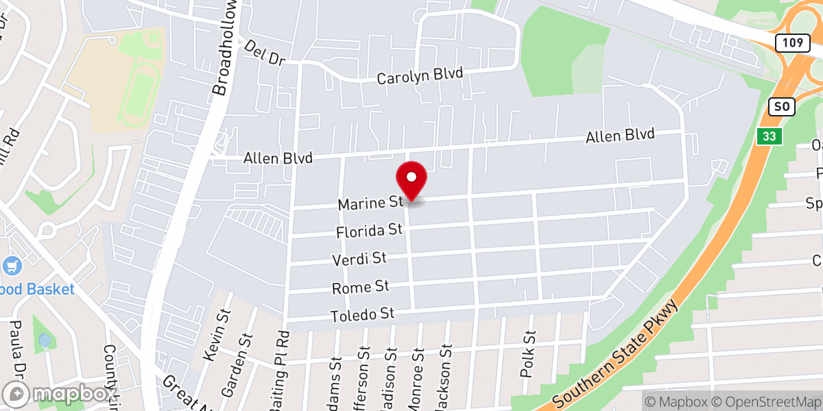 Map showing location of Ministerio La Cosecha NY